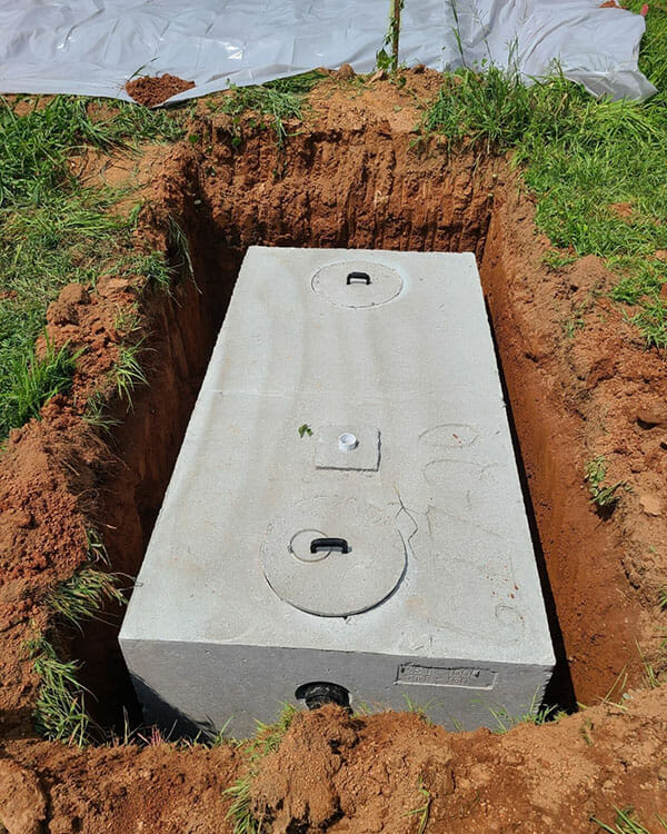 New Septic tank being buried