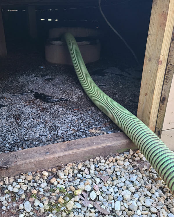 large Hose pumping a septic tank